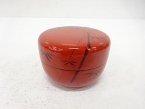 朱塗　竹　平棗